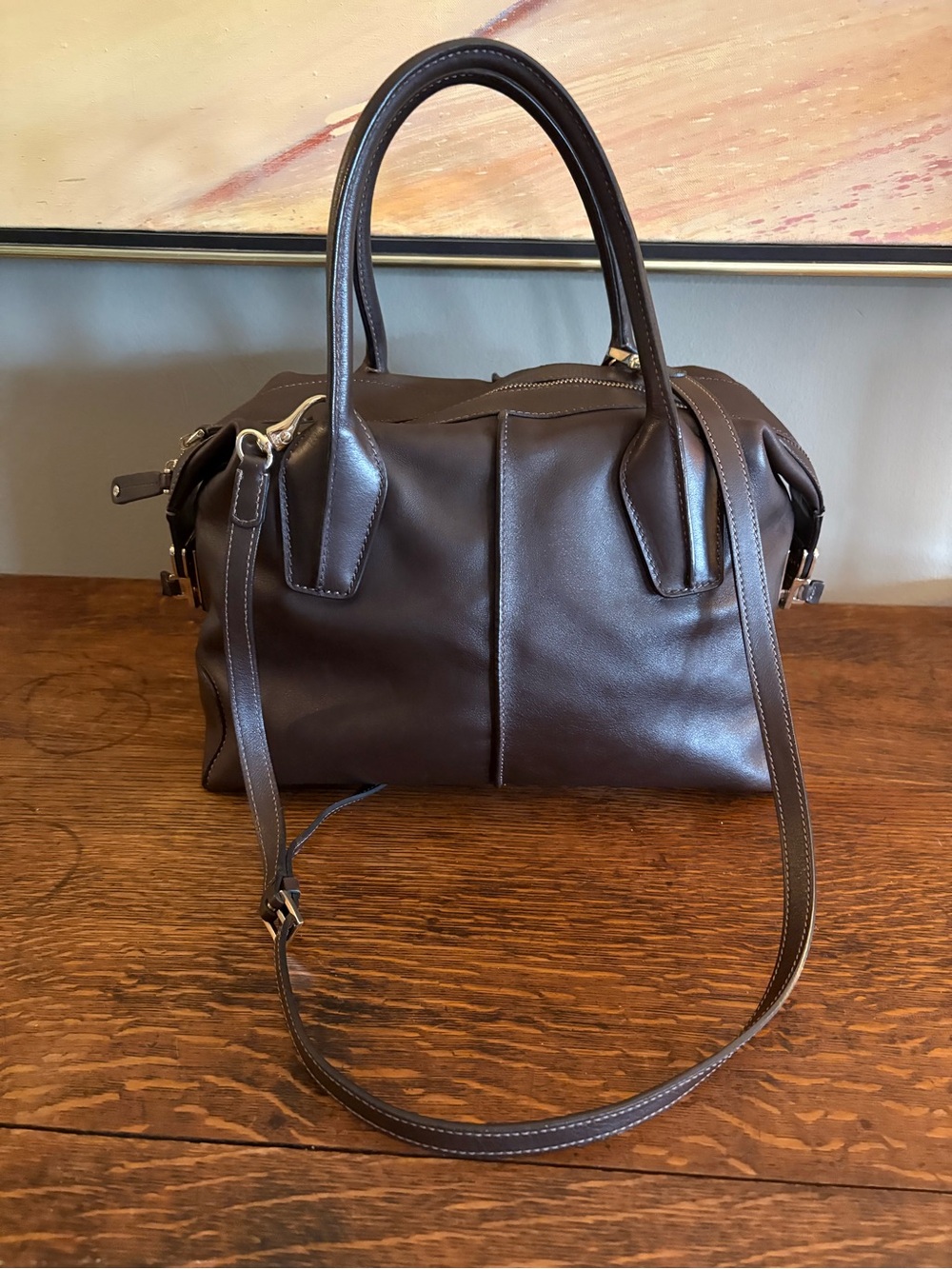 Tod’s D-Styling Leather Bauletto Satchel Bag - Chocolate Brown (Excellent) CoA - Picture 13 of 17
